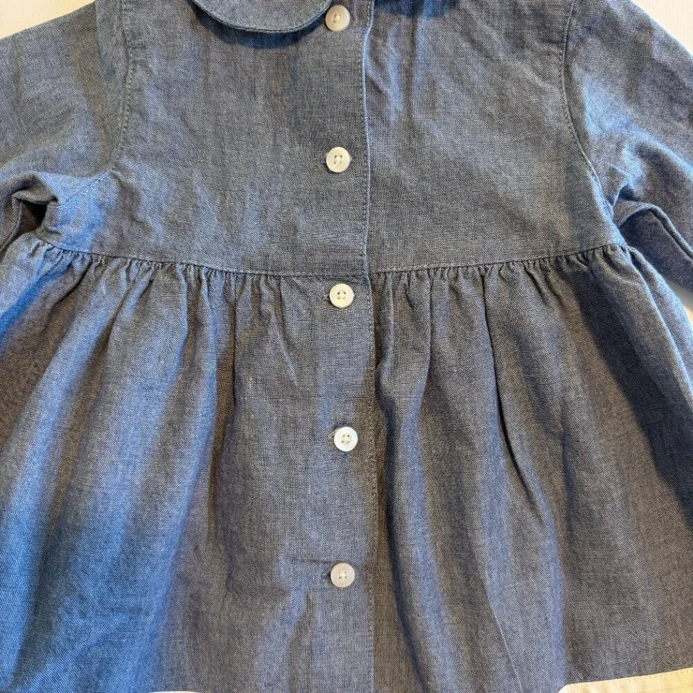 BABY GAP Blue Chambray Denim 2-Pc Outfit Dress Newborn 3-6 Mos